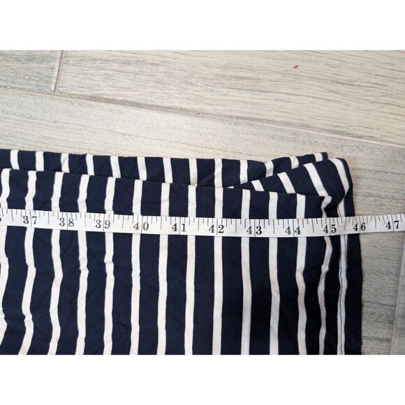 Boden Navy Blue White Stripe V Neck Stretch Jersey Dress US 12 R Nautical 191 - Picture 7 of 7
